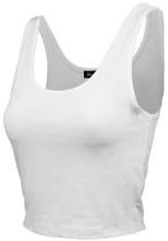 Load image into Gallery viewer, Basic Solid Sleeveless Scoop Neck Crop Tank Tops