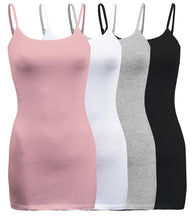 Load image into Gallery viewer, 4 Pack - Women&#39;s Basic Cami with Adjustable Spaghetti Straps Tank Top - S ~ 3XL