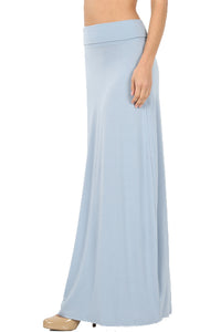 Premium  Fold Over High Waist  Long  Floor Length Maxi Skirt 