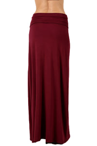 Premium  Fold Over High Waist  Long  Floor Length Maxi Skirt 