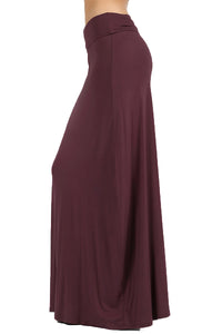 Premium  Fold Over High Waist  Long  Floor Length Maxi Skirt 