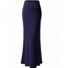 Load image into Gallery viewer, Premium  Fold Over High Waist  Long  Floor Length Maxi Skirt 