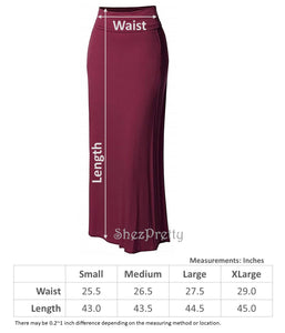 Premium  Fold Over High Waist  Long  Floor Length Maxi Skirt 