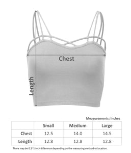 Women's Cross Spaghetti Strap Cami Bralette Tank Top