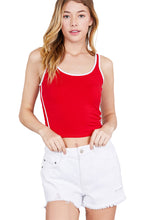 Load image into Gallery viewer, Women&#39;s Basic Sleeveless Scoop Neck Contrast Tape Tank Tops