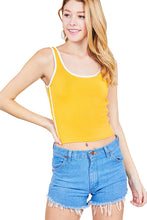 Load image into Gallery viewer, Women&#39;s Basic Sleeveless Scoop Neck Contrast Tape Tank Tops